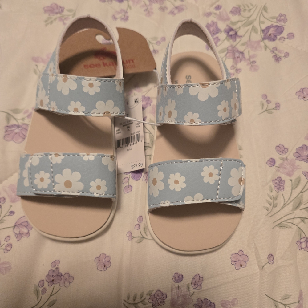 See Kai Run Kids Light Blue Daisy Sandals